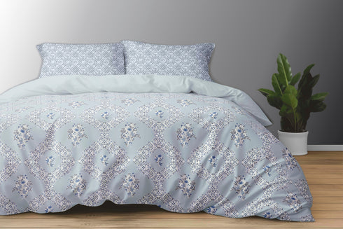 Florida Denver 100% Pure Cotton 210 TC King Size Bed Sheet Set with Coordinated Pillow Covers